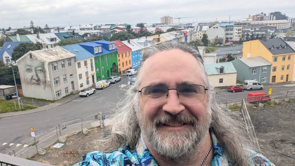 Balcony selfie from Reykjavik.