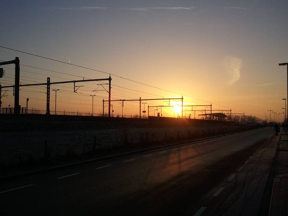 Sunrise at Abcoude station