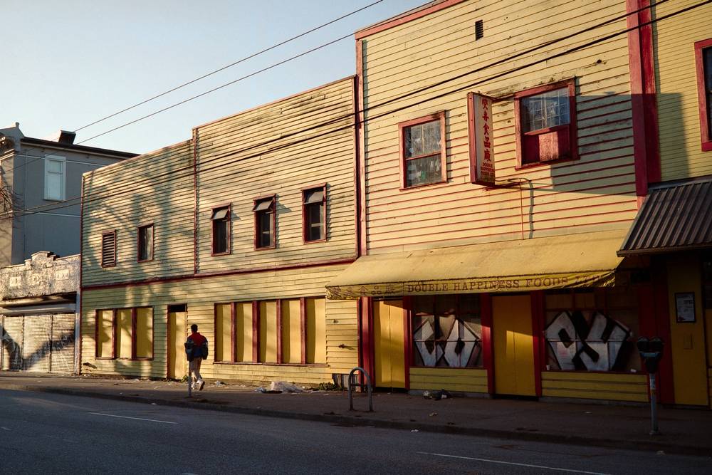 The exterior of Double Happiness Foods on Powell Street in Vancouver BC