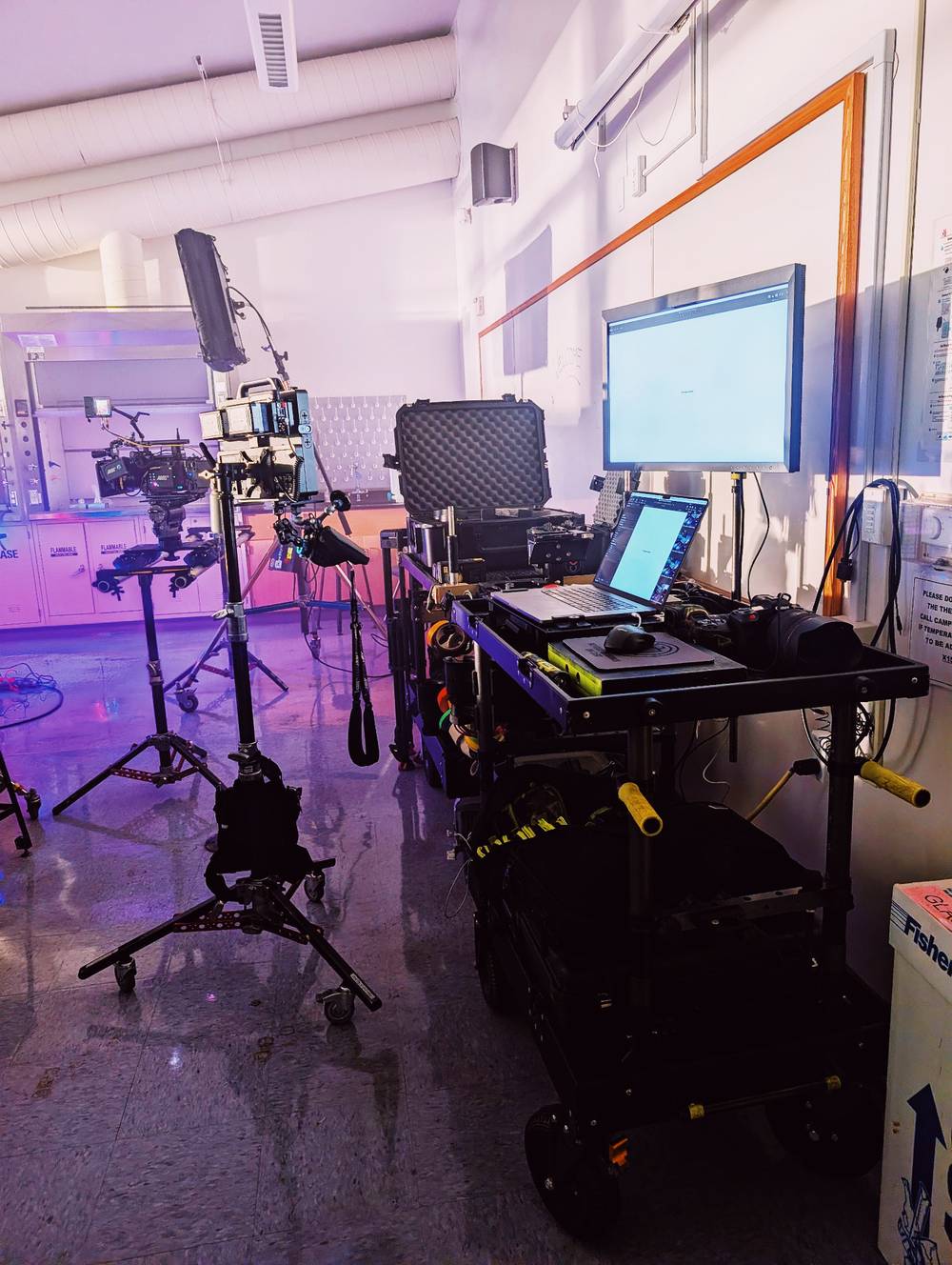 Production carts on location