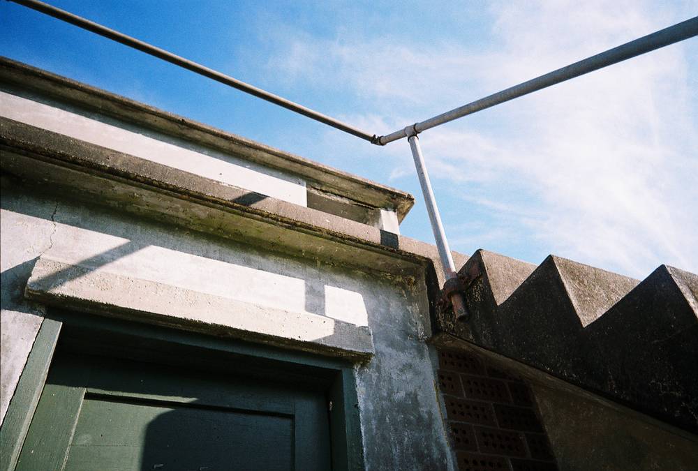 angled view of stairs and doorway