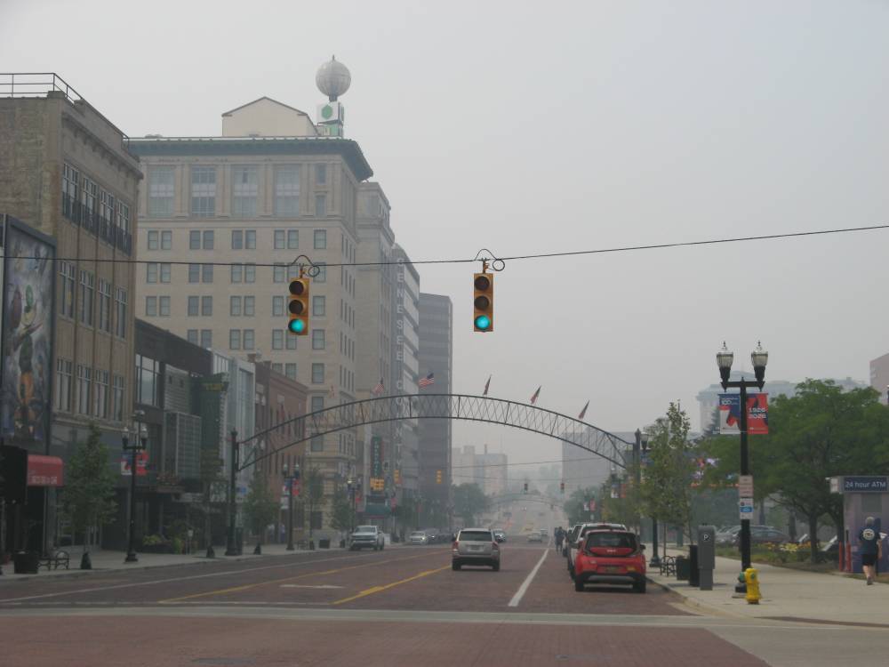 The smoke in Flint, MI