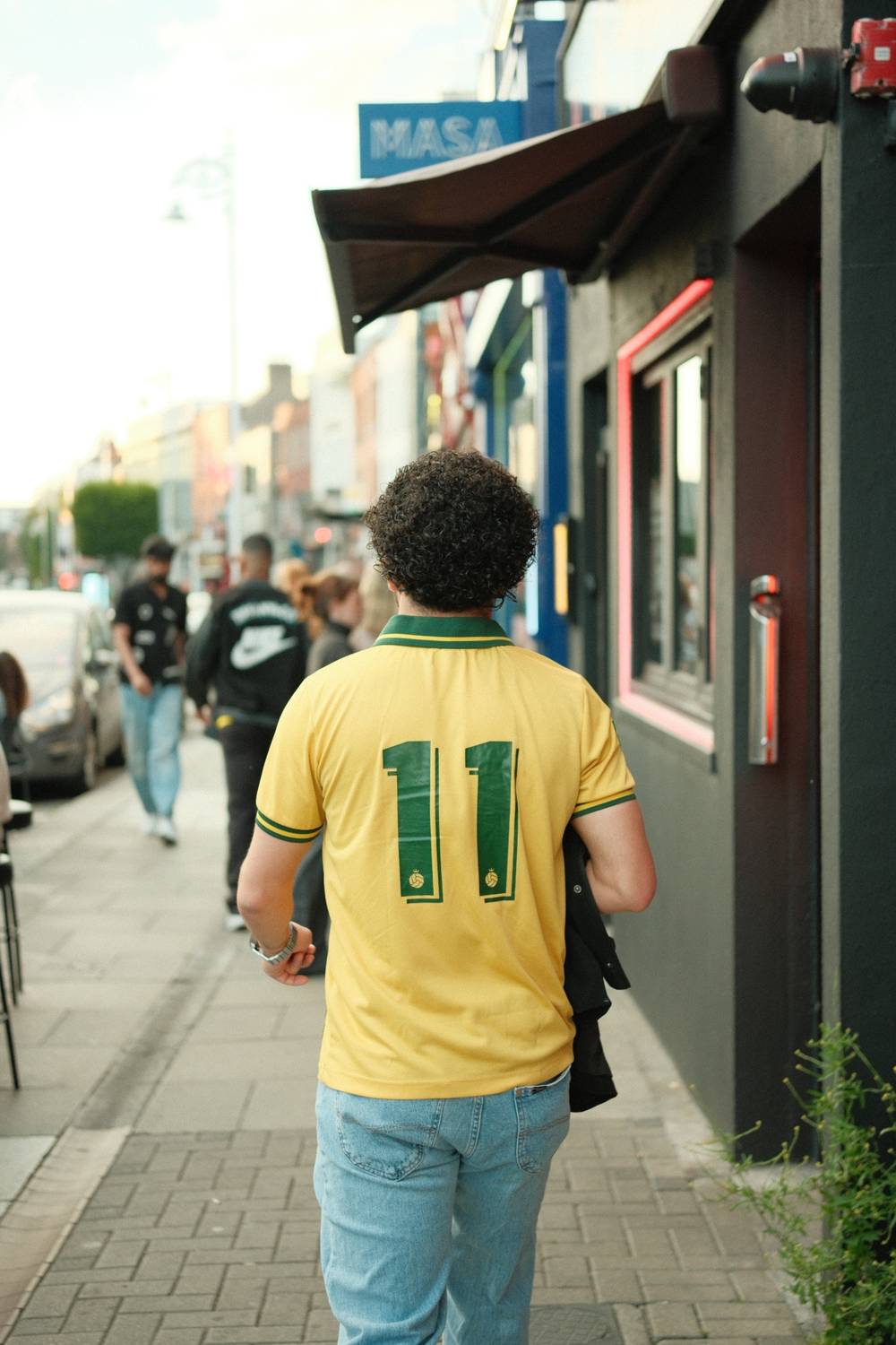 Brazilians on their way to the game in Dublin