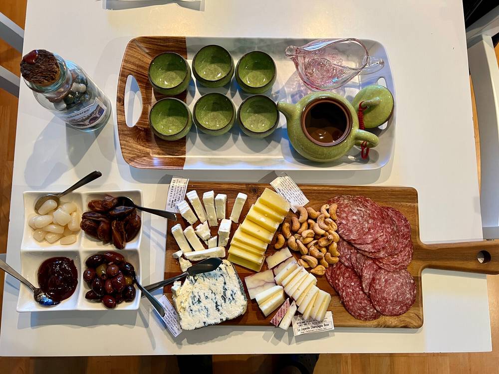 Baby’s first charcuterie board 🧀 🦬🍵 🥜🫒