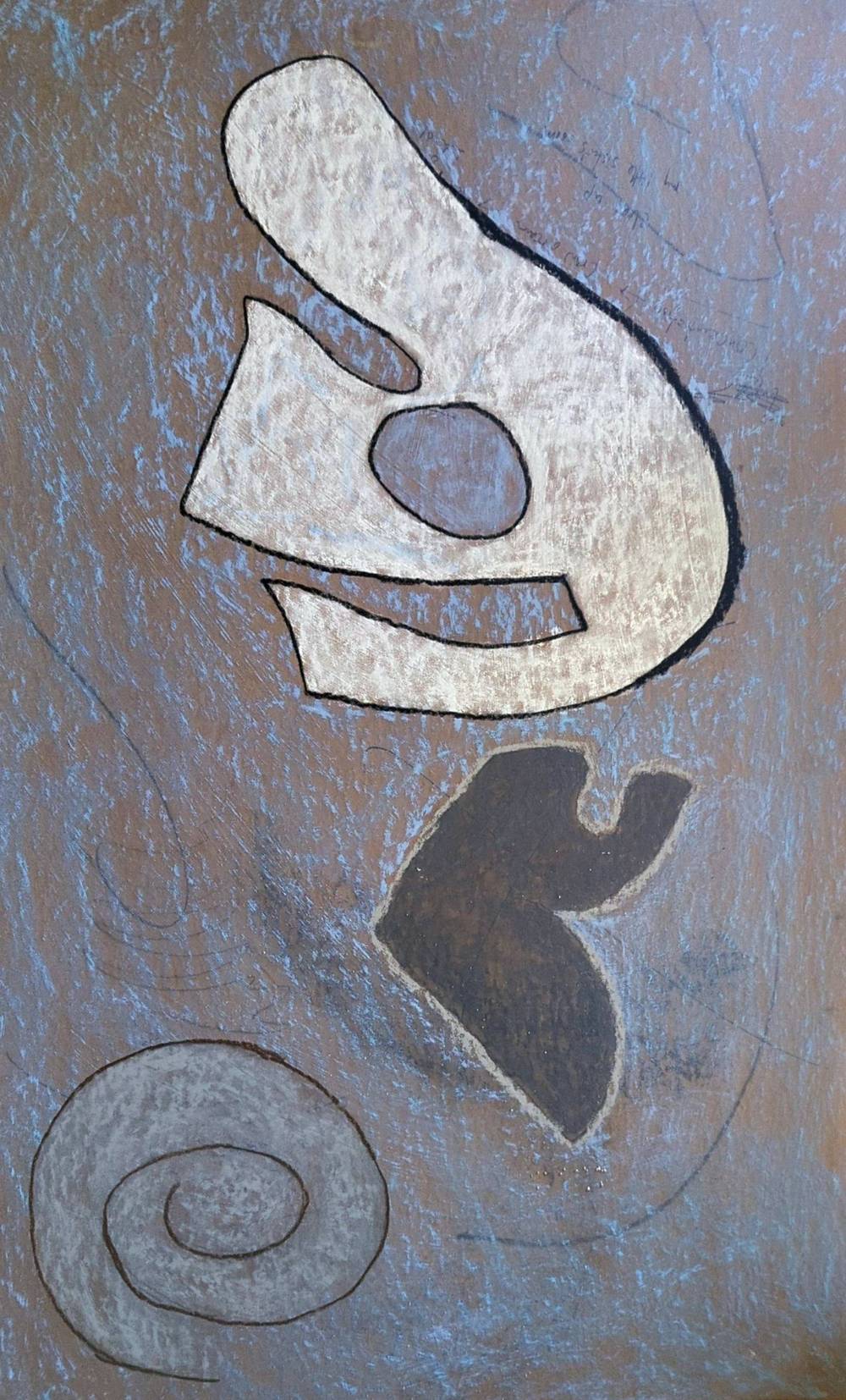 pastel on chipboard