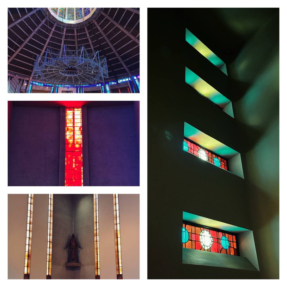 Visited the cathedral whilst away this weekend… Interior Lights, Liverpool Metropolitan Cathedral