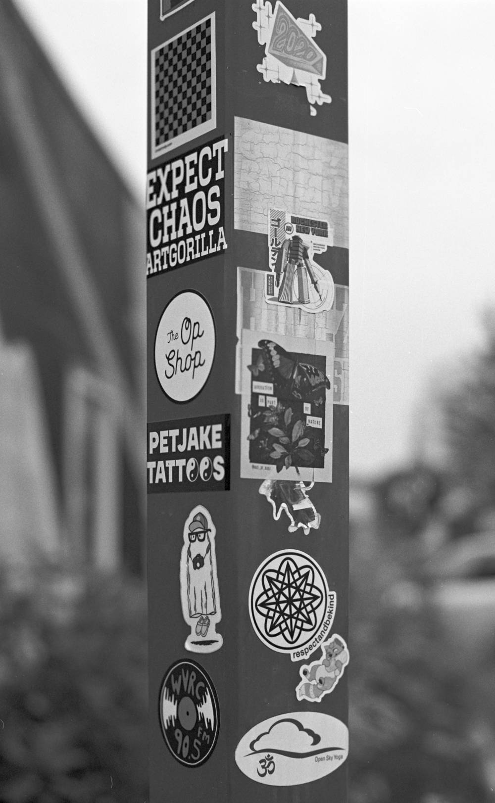 Pole with Stickers