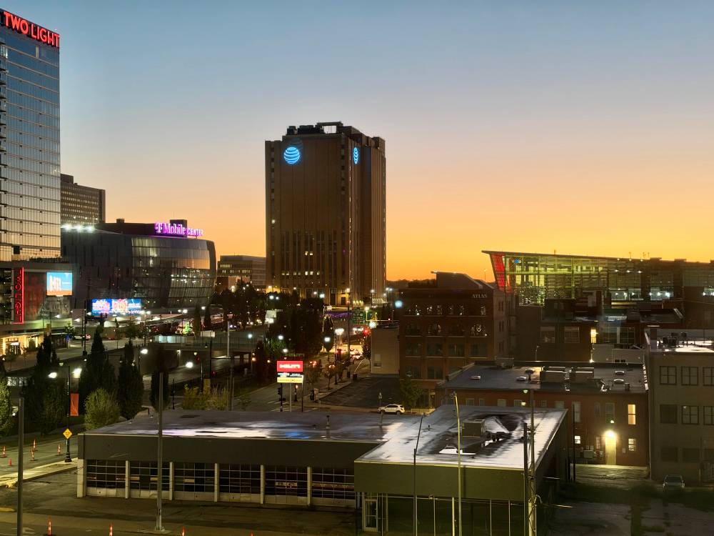 AT&T Building in KC at Sunrise