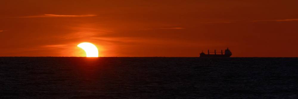 Solar eclipse sunset