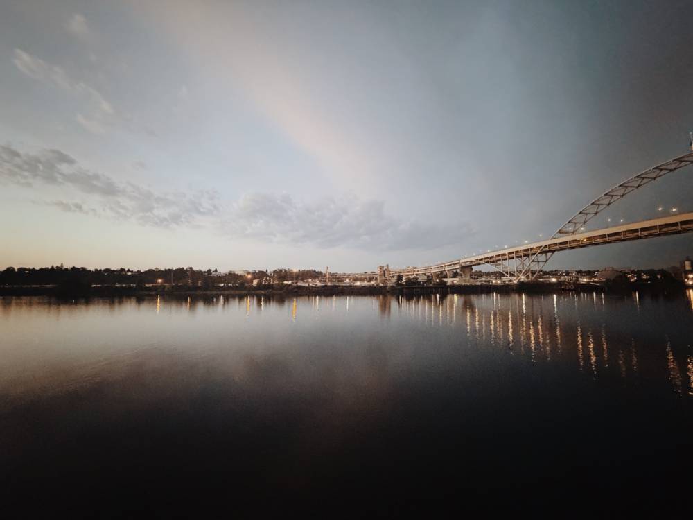Sunset on the riverfront
