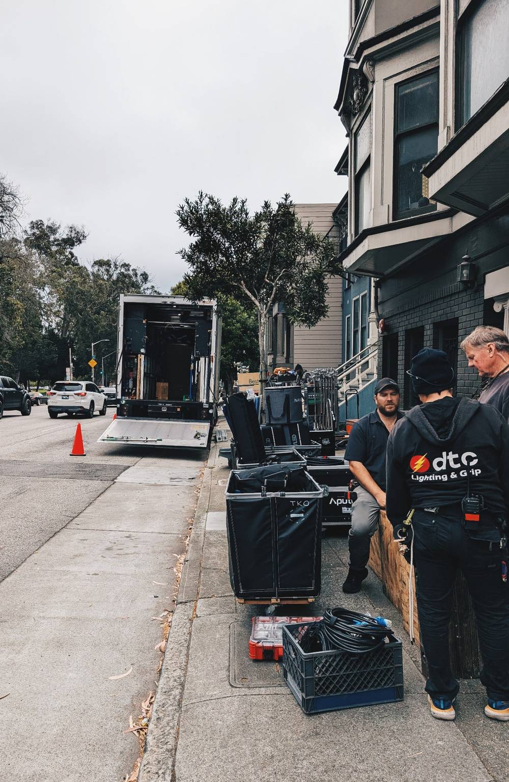 grips hanging out on the sidewalk