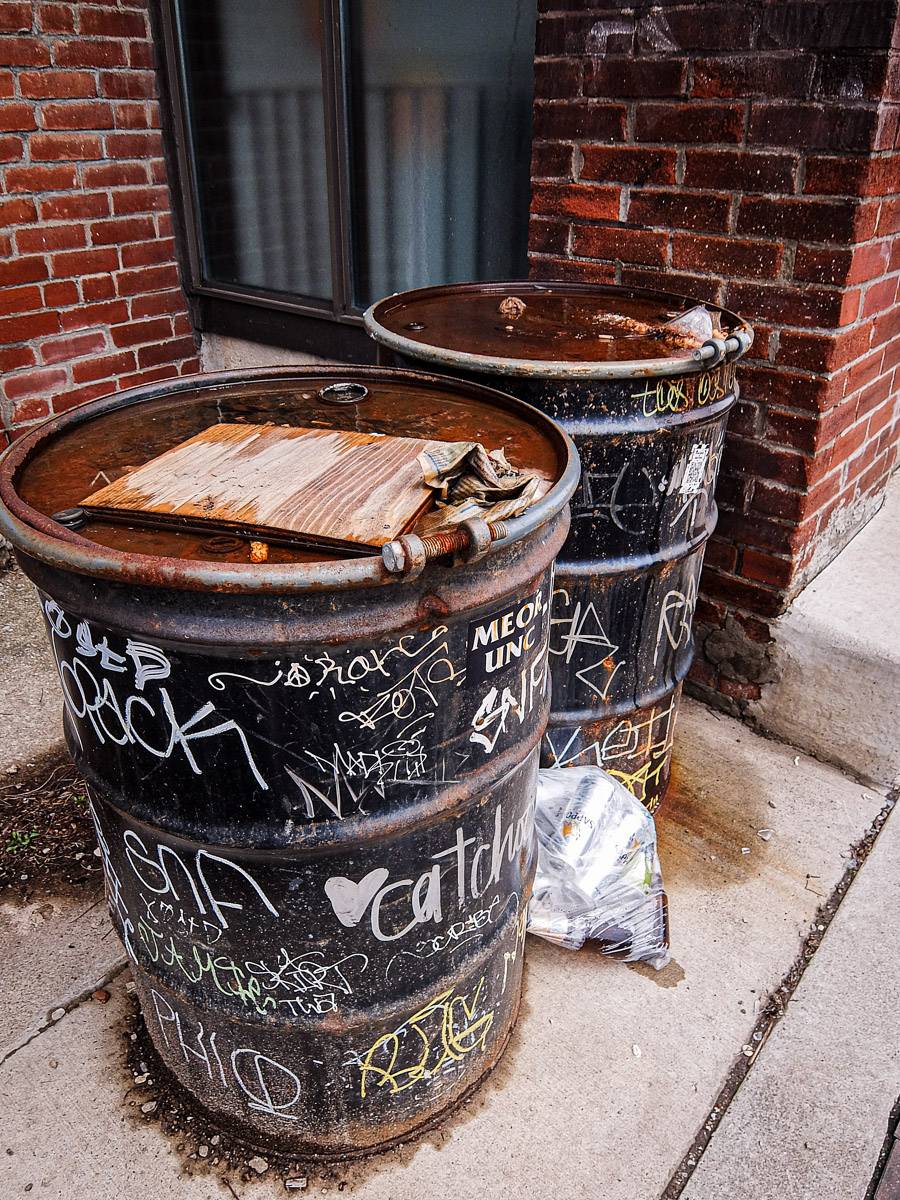 Two oil drums