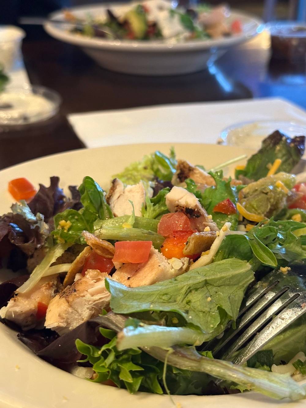 close up of salad shared with my mom