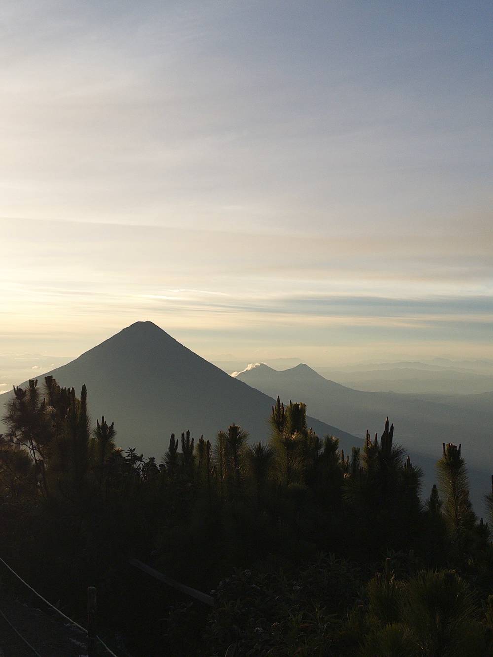 Volcán de Agua from the base camp of the Volcano Acatenango, Guatemala