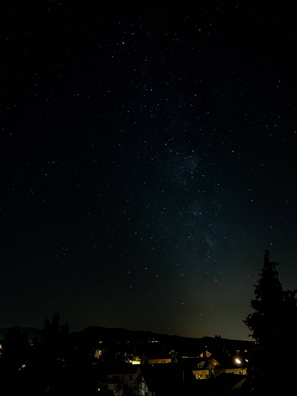 Night Sky over a Small Town