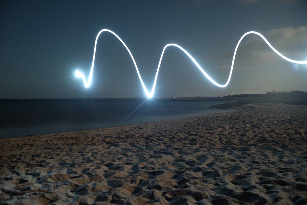 Light painting at Sandy Bay
