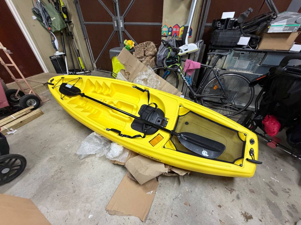 A yellow kayak