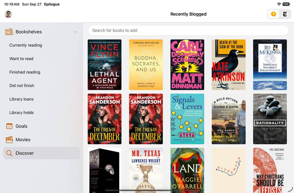Worked on Epilogue this weekend, adding a new layout for the iPad. This also gets it a step closer t