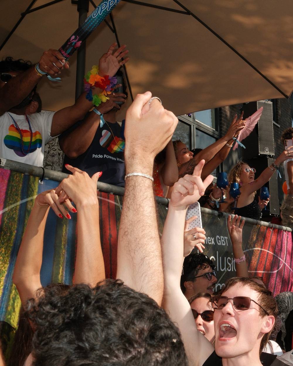 Crowd with hands in the air
