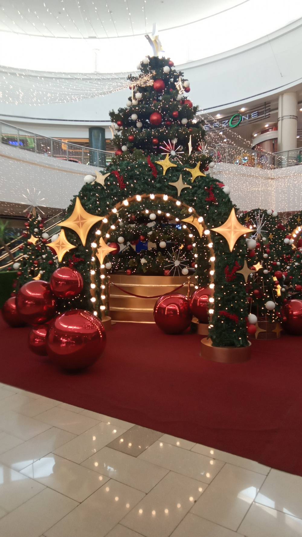 A giant Christmas tree inside SM City Molino.