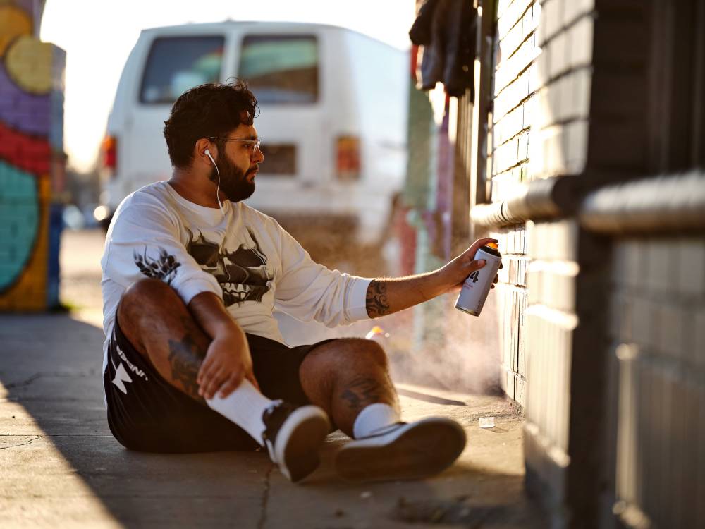 Golden Hour Artist Creates Portland Street Mural