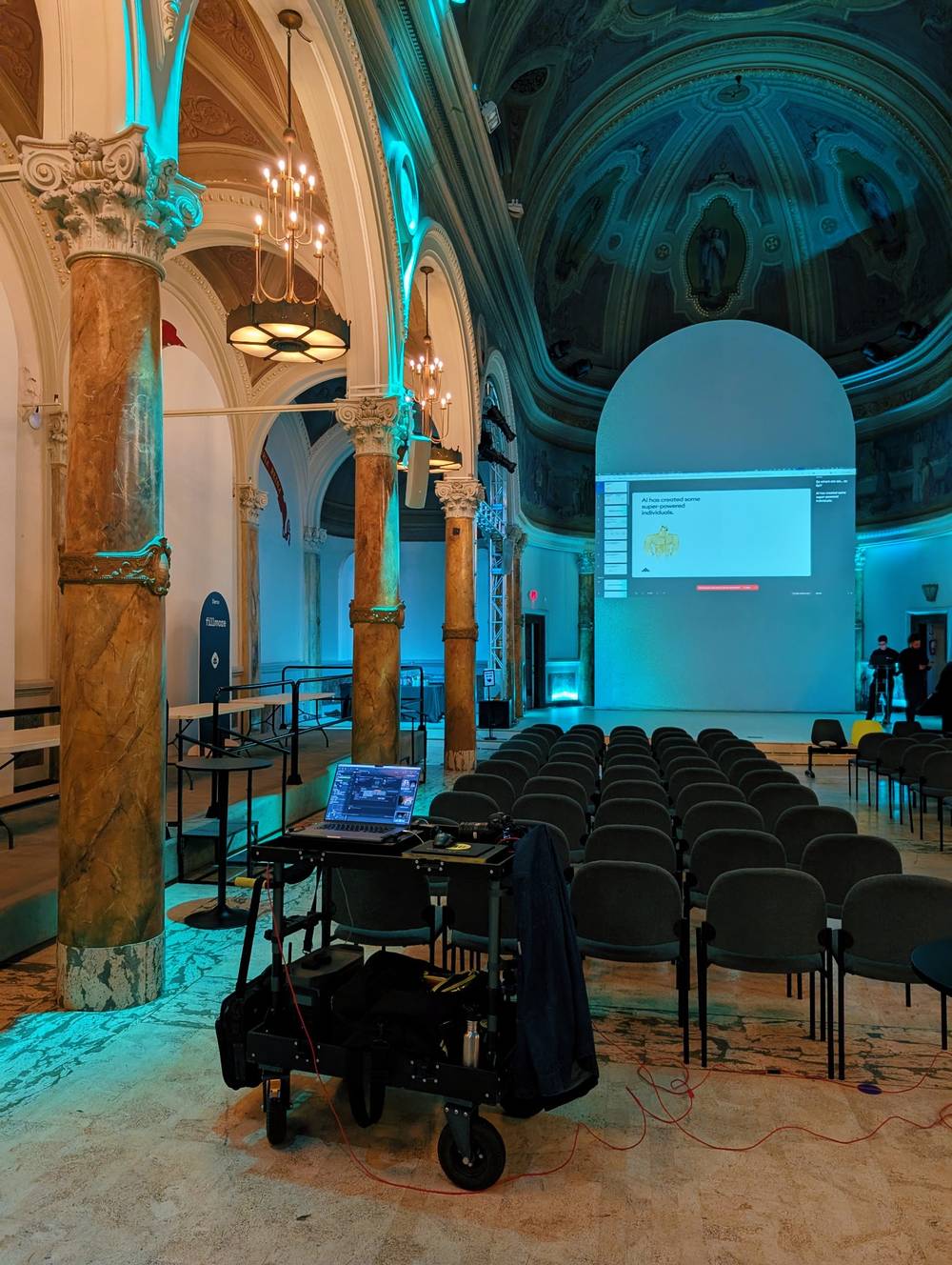 cart at event inside church