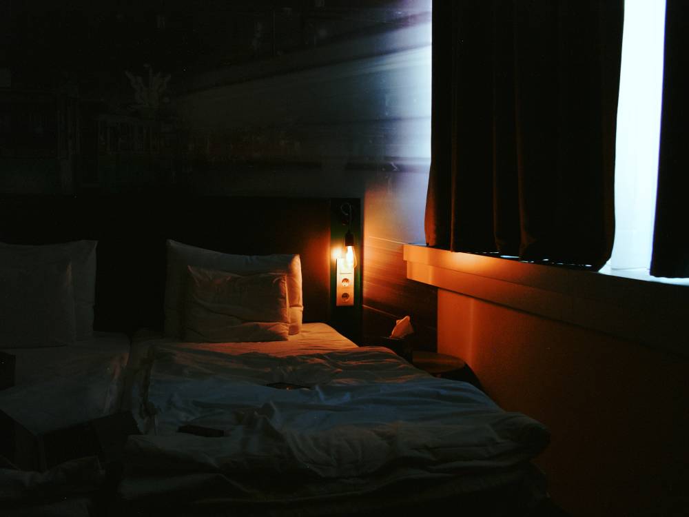 The empty bed.