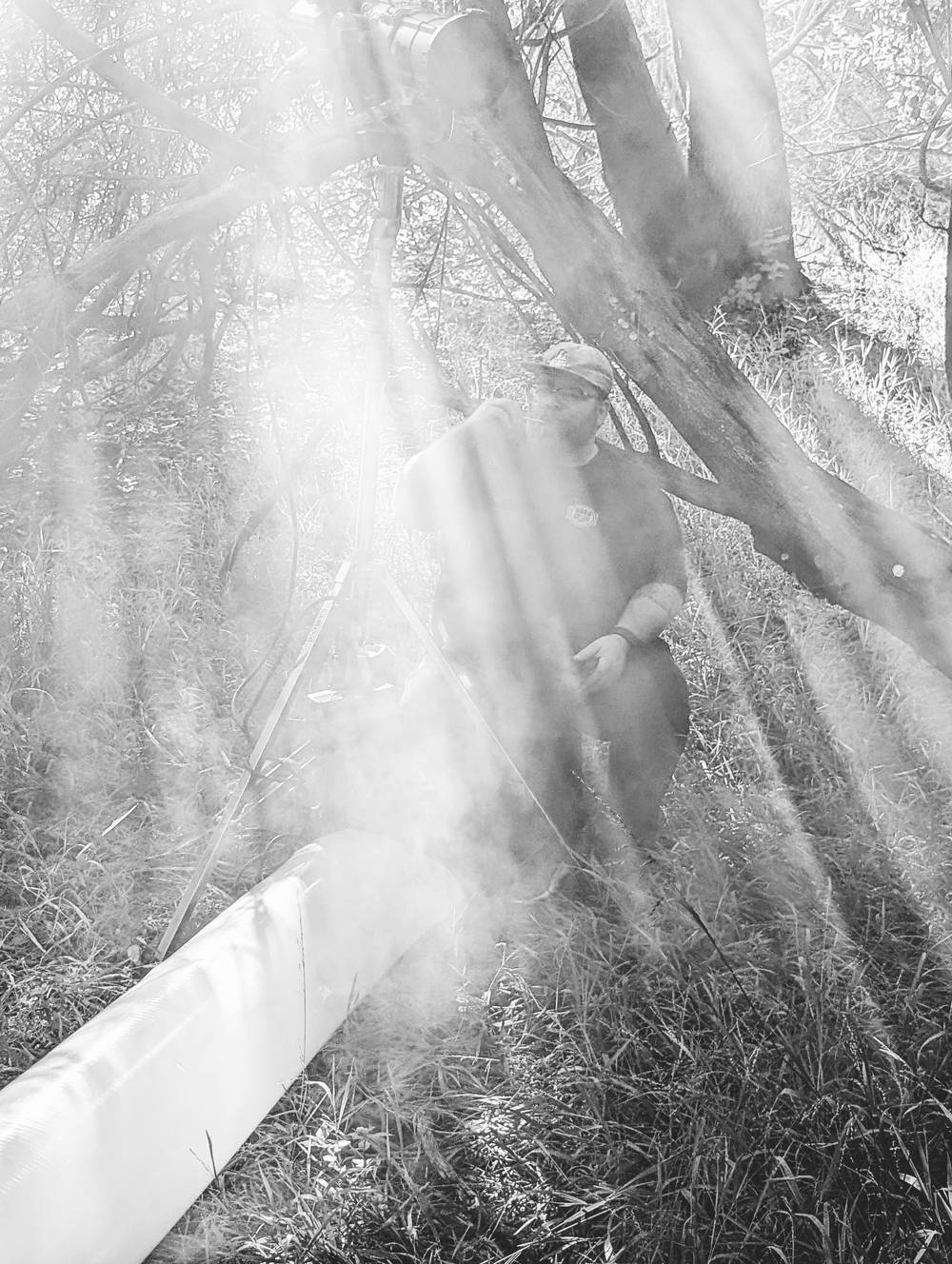 A grip working the haze