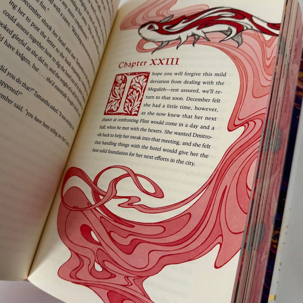 Got my print copy of The Fires of December. Love the secondary ink color. I started the ebook alread