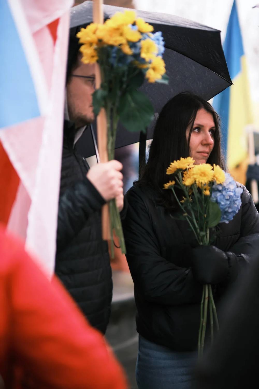 Flowers Against War at Portland Protest