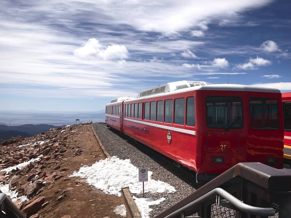 Train at the top of a mountain