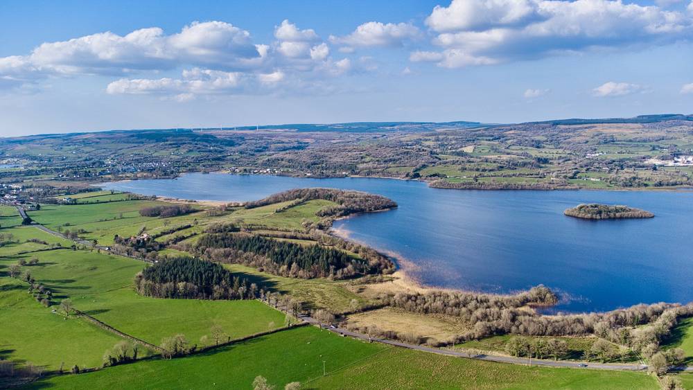 Aerial view of Lough McNean, Northern Ireland