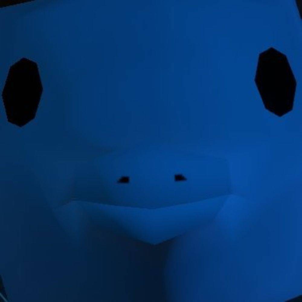Full screen face photo of my low poly kobold avatar