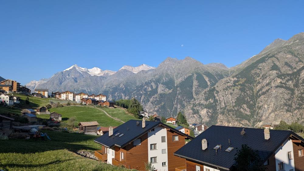 Calm Sunday morning in a Swiss village