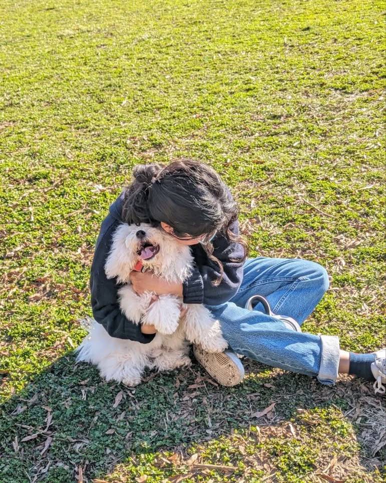 Kibi spent a nice sunny afternoon at the park with Mom and Dad today 🌞