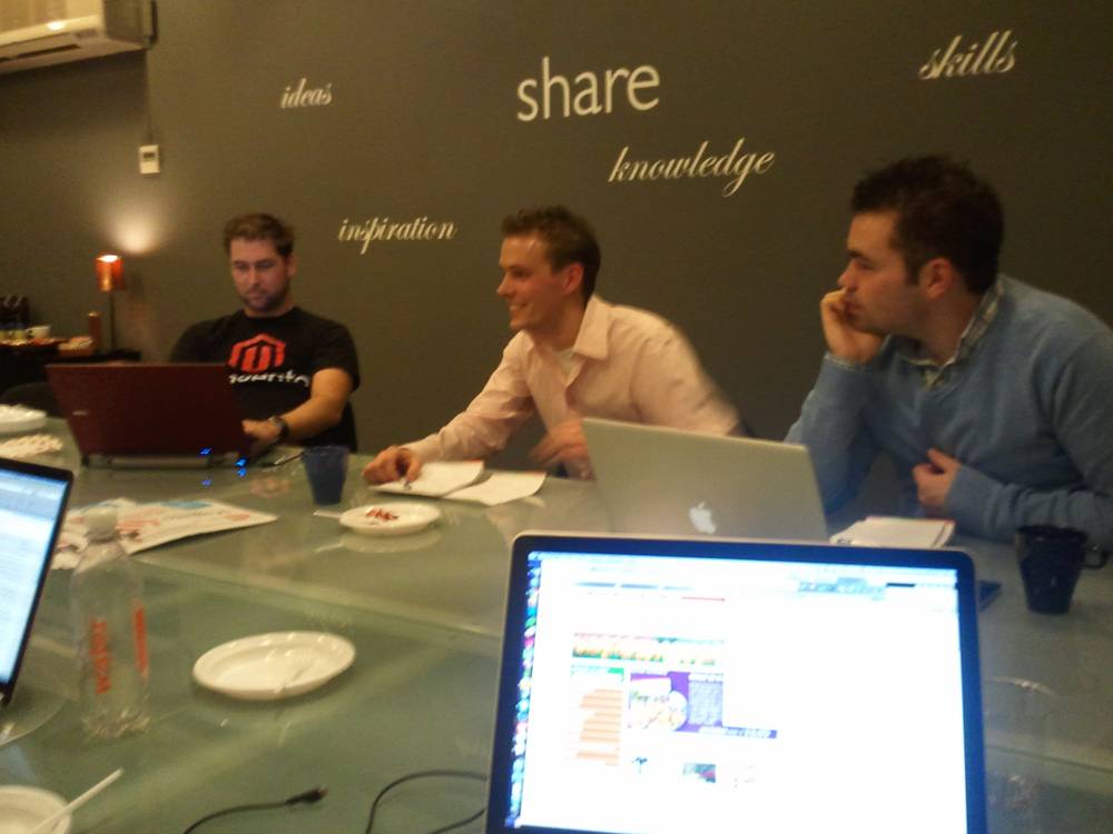 Coworking session with laptops