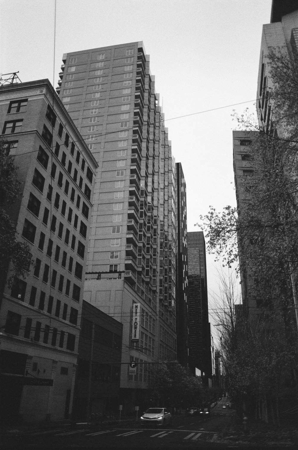 A tall building full of windows always draws my eyes up, especially in bw so took a picture 