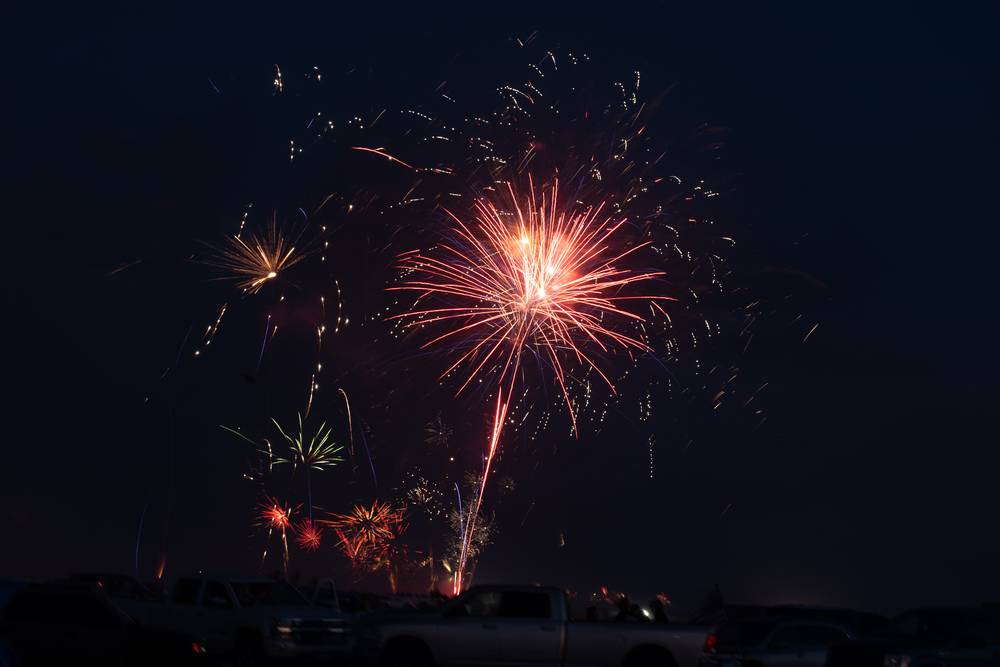 Long exposure of many fireworks at once
